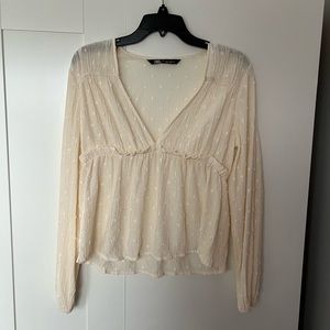 Zara Swiss dot blouse